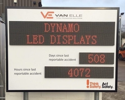 LED Health and Safety Signs - Days Since Last Accident