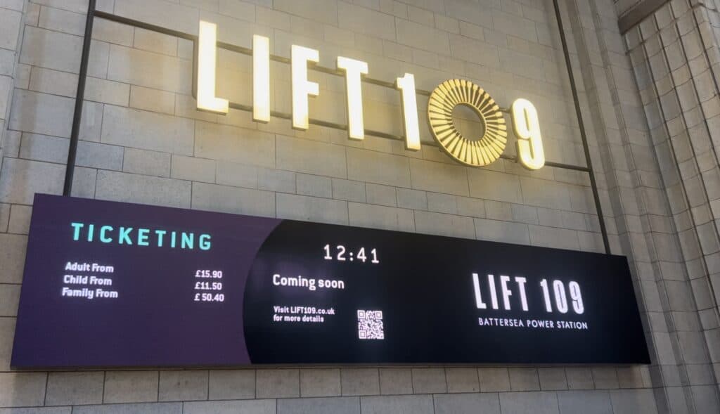 LED video wall at lift 109